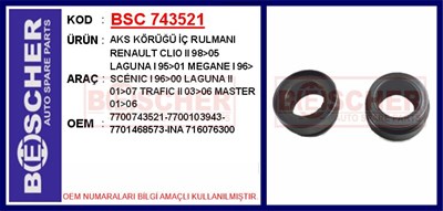 Renault Clio II Laguna I Megane I Scenic I Laguna II Aks Körüğü İç Rulmanı BESCHER