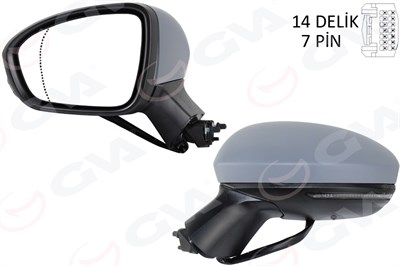 Renault Clio 5 Dış Dikiz Aynası Sol Elektrikli Isıtmalı Sinyalli Astarlı Asferik GVA