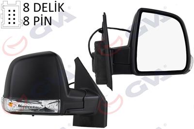 Fiat Doblo Elektrikli Dış Dikiz Aynası Sağ Gva Alttan Sinyalli Siyah Kapaklı 735528041-735668189