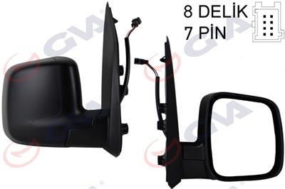 Fiat Fiorino Bipper Nemo Elektrikli Dış Dikiz Aynası Gva Sensörlü Sağ 735460567-8153.Vh