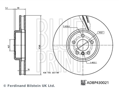 BMW G20 Ön Sağ Fren Diski BLUEPRINT