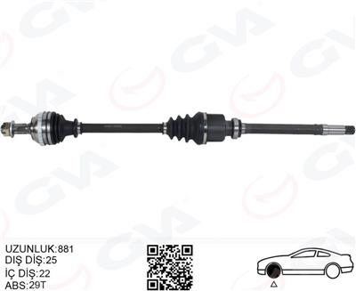 Peugeot 306 (93-02) 1.6İ Ön Aks Komple Sağ Absli 3273.R9-3273.25-3273.R8
