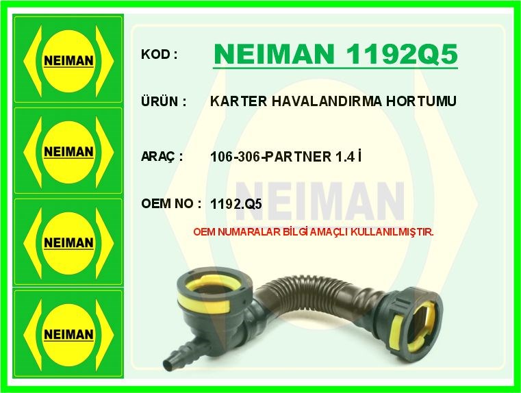 Peugeot 106 306 Partner 1.4 İ Karter Havalandırma Hortumu BESCHER