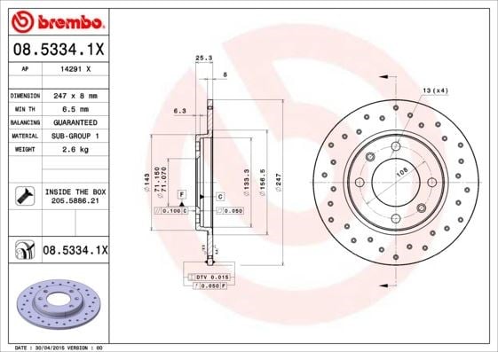Peugeot 106 Arka Fren Aynası BREMBO