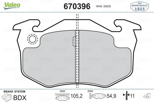 Peugeot 106 Arka Fren Balatası VALEO