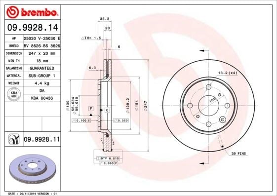 Peugeot 107 Citroen C1 Toyota Aygo Ön Fren Aynası BREMBO