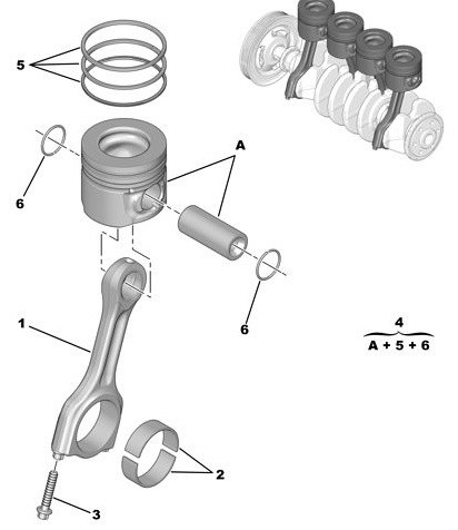 Peugeot 108 Piston Segman Kiti 1.0 VTI 4'lü Takım PSA