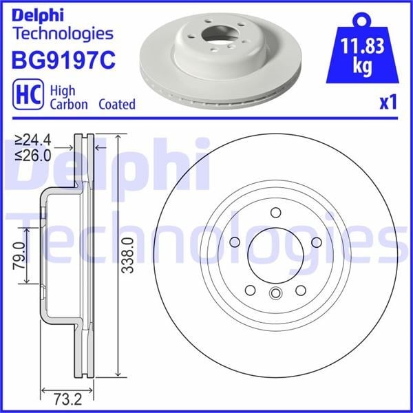 BMW 118 135 Ön Fren Diski Boyalı Delikli DELPHI