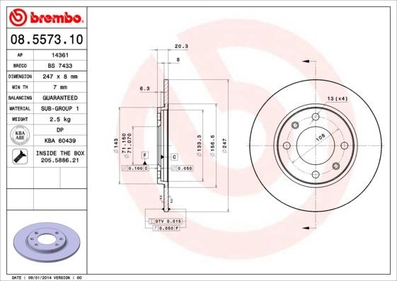 Peugeot 205 Arka Fren Aynası Dolu BREMBO