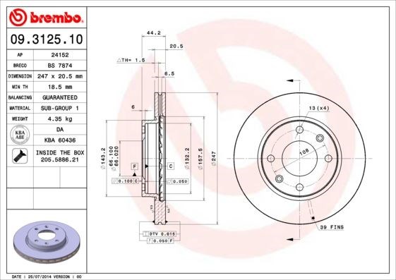 Peugeot 205 Citroen Visa Ön Fren Aynası Havalı BREMBO