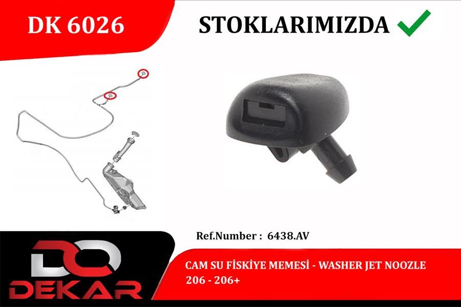 Peugeot 206 Su Fıskiye Memesi DEKAR