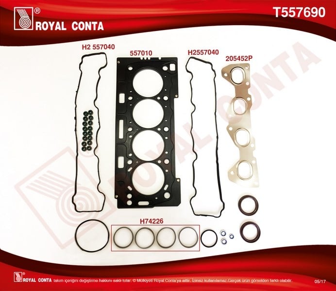 Peugeot 206 207 307 308 1.6 16V Üst Takım Contası Reinz Keçeli Subap Lastikli ROYAL