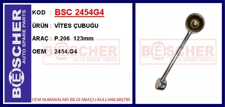 Peugeot 206 Vites Çubuğu 123mm BESCHER