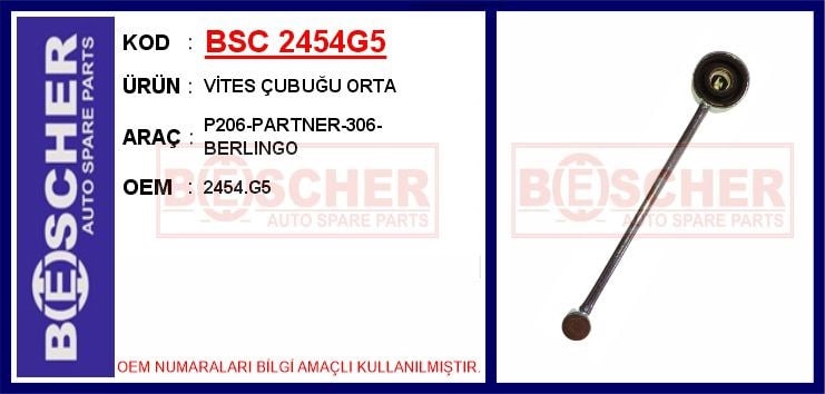 Peugeot 206 Vites Çubuğu Orta BESCHER