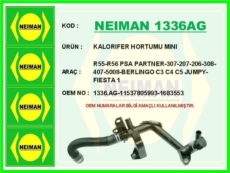 Peugeot 206 307 308 407 1007 3008 5008 Su Kollektör Hortumu BESCHER