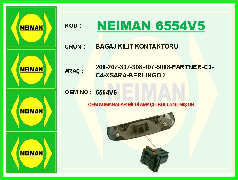 Peugeot 206 207 307 308 407 5008 Partner Citroen C3 C4 Xsara Berlingo Bagaj... BESCHER