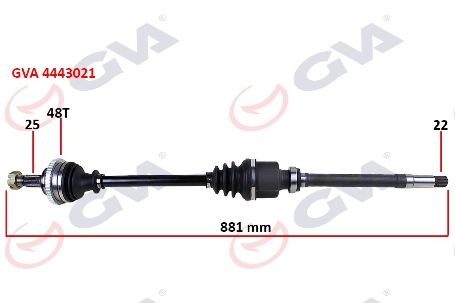 Peugeot 206 Komple Aks Sağ 1.6 16V ABS'li GVA
