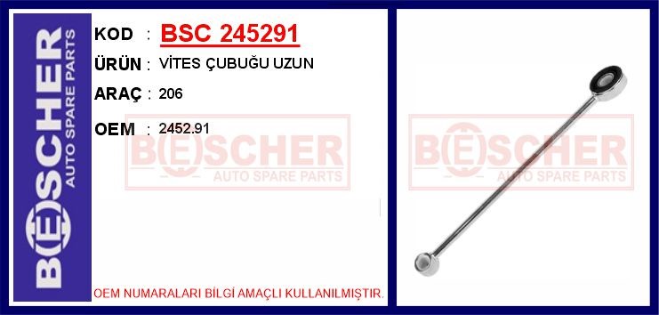 Peugeot 206 Vites Çubuğu Uzun BESCHER