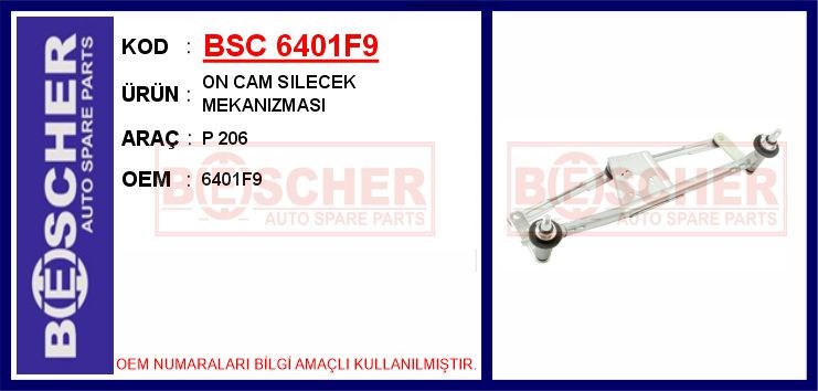 Peugeot 206 Ön Cam Silecek Mekanizması BESCHER