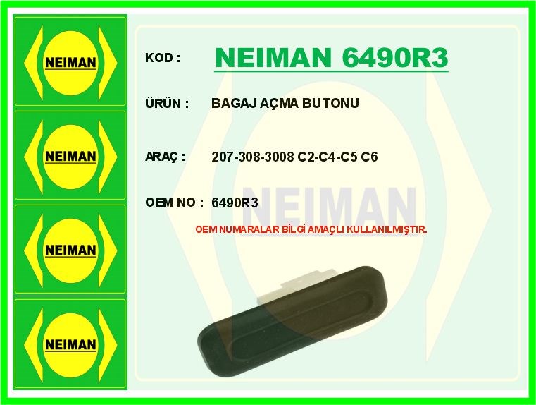 Peugeot 207 308 508 3008 RZC Citroen C2 C4 Picasso C5 C6 Bagaj Açma Butonu... BESCHER