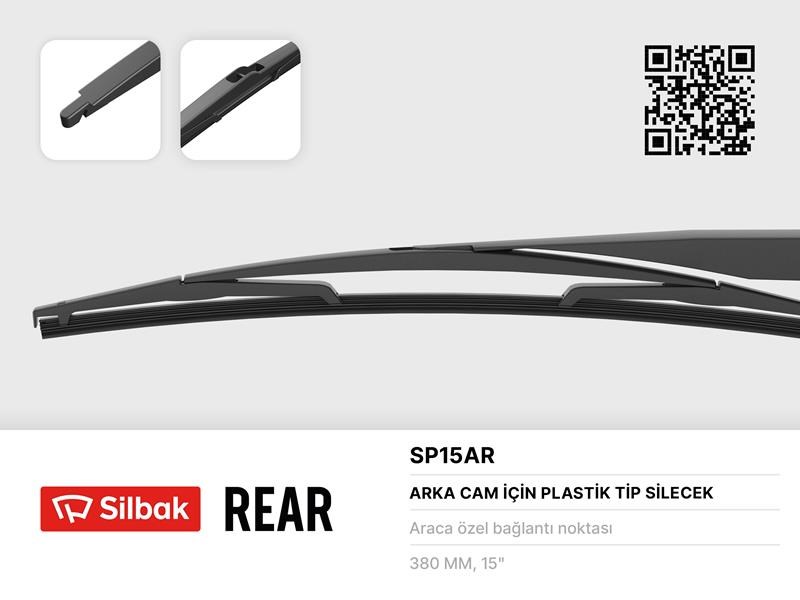 Peugeot 207 207 Van SW Arka Silecek Süpürgesi Plastik Tipi 380mm SILBAK