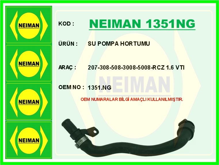 Peugeot 207 308 508 3008 5008 RCZ Su Pompa Hortumu 1.6 VTI BESCHER