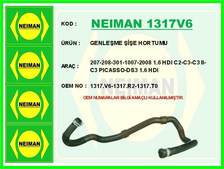 Peugeot 207 208 301 1007 2008 Genleşme Şişe Hortumu 1.6 HDI BESCHER