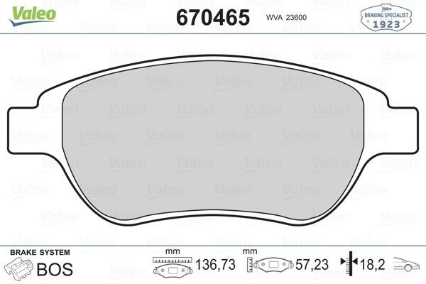 Peugeot 207 307 Partner Citroen Berlingo C3 C4 Xsara Fiat Doblo Ön Fren Balatası VALEO
