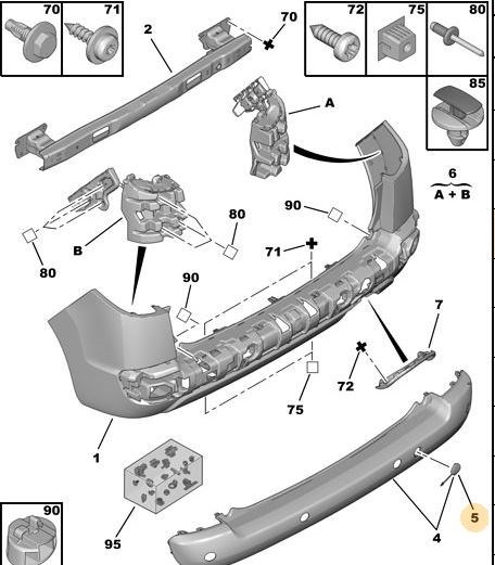 Peugeot 207 Arka Tampon Çeki Demir Kapağı PSA