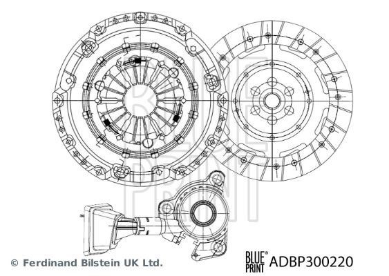 Peugeot 208 1.6 BlueHDI Debriyaj Seti Hidrolik Rulmanlı BLUEPRINT