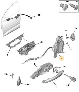 Peugeot 3008 Ön Sol Kapı Kilidi PSA