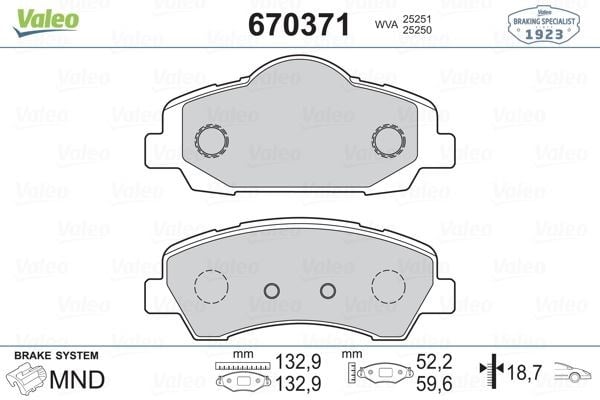 Peugeot 301 Ön Fren Balatası [266mm] VALEO