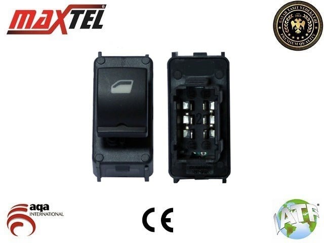 Peugeot 301 Ön Cam Kaldırma Anahtarı Siyah 6 Pin MAXTEL
