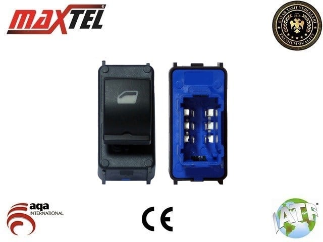 Peugeot 301 Arka Cam Kaldırma Anahtarı Mavi 6 Pin MAXTEL