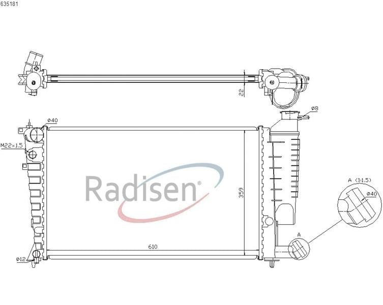 Peugeot 306 Radyatör 1.8D-1.9D Tırnaklı RADISEN