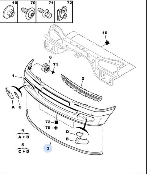 Peugeot 306 Ön Tampon Alt Çıtası Karlığı PSA