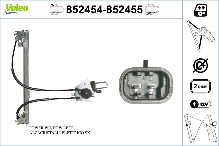 Peugeot 306 Arka Sol Cam Mekanizması VALEO