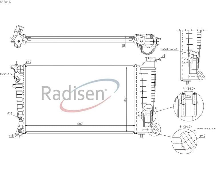 Peugeot 306 Radyatör 1.8i-2.0 XSI AT RADISEN