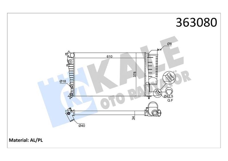 Peugeot 306 Citroen Xsara ZX Su Radyatörü KALE-RADYATOR