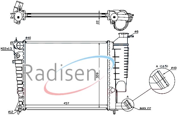 Peugeot 306 Motor Su Radyatörü 1.1-1.4SL-1.6SR-1.6 Klimasız RADISEN