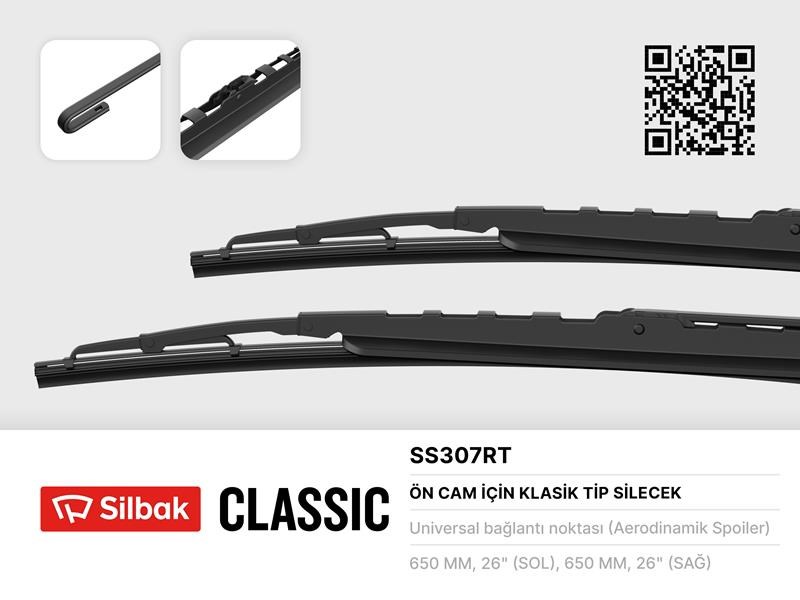 Peugeot 307 Silecek Süpürgesi 650/650mm Rüzgarlıklı SILBAK