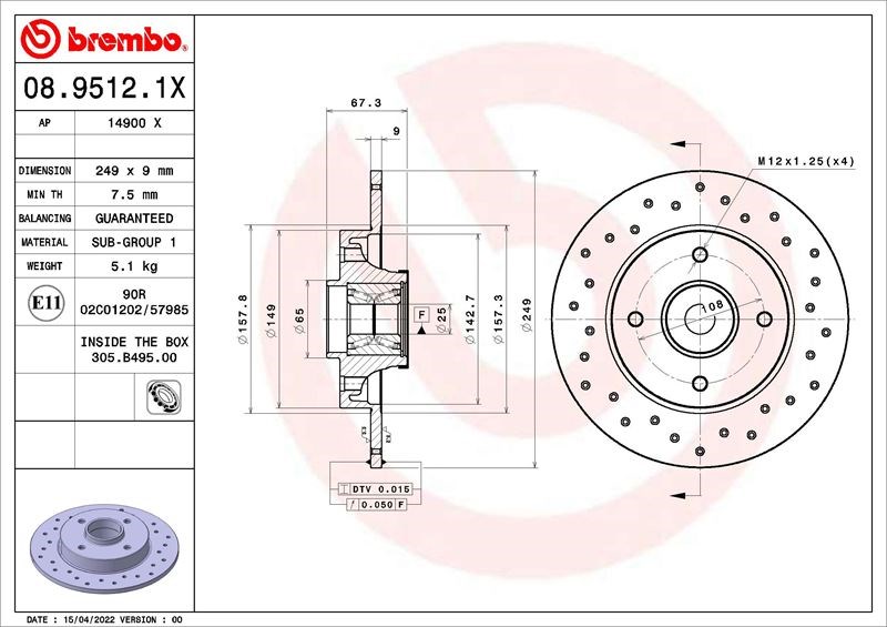 Peugeot 307 Citroen C4 Arka Fren Aynası Poryalı BREMBO