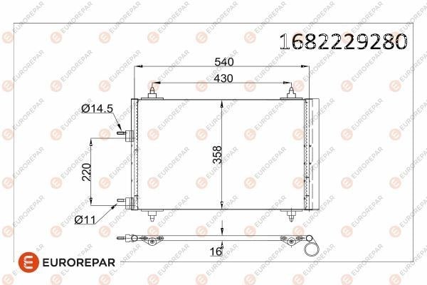 Peugeot 307 Citroen C4 C5 Klima Radyatörü Kondenser [01-11] EUROREPAR