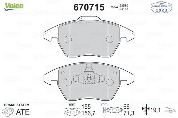 Peugeot 307 207 308 3008 Citroen C4 Ön Fren Balatası VALEO