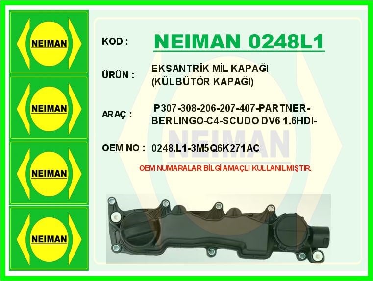 Peugeot 307 Eksantrik Mil Kapağı Külbütör DV6 1.6 HDI BESCHER