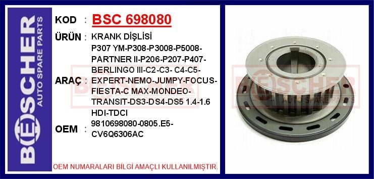 Peugeot 307 Krank Dişlisi 1.4-1.6 HDI-TDCI BESCHER