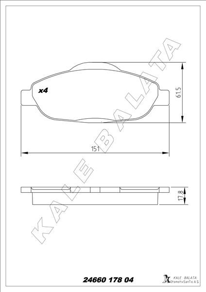 Peugeot 308 Ön Fren Balatası KALE-BALATA