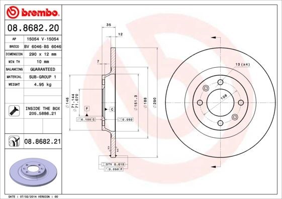 Peugeot 308 Arka Fren Aynası Dolu BREMBO