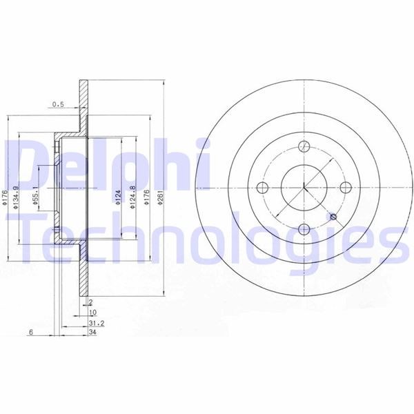 Mazda 323 Arka Fren Diski Deliksiz DELPHI