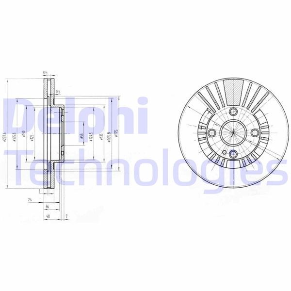 Mazda 323 Ön Fren Diski Delikli DELPHI